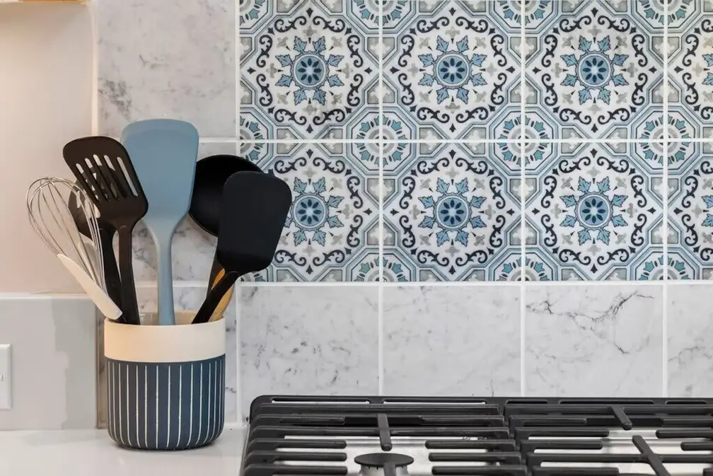 Blue Dune Custom Built Home by The Labadie Group in Glen Arbor Kitchen Tile